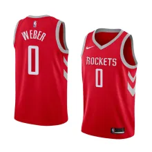 NBA Men Houston Rockets Red #0 WEBER Jersey High Quality Name and Number Print