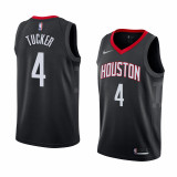 NBA Men Houston Rockets Black #4 TUCKER Jersey High Quality Name and Number Print