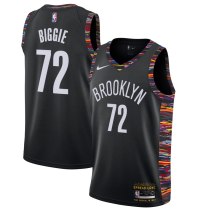 NBA Men New Brooklyn Nets Black City #72 BIGGIE Jersey High Quality Name and Number Print