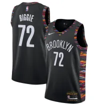 NBA Men New Brooklyn Nets Black City #72 BIGGIE Jersey High Quality Name and Number Print
