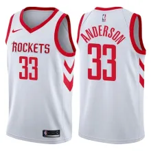 NBA Men Houston Rockets White #33 ANDERSON Jersey High Quality Name and Number Print
