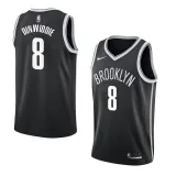 NBA Men New Brooklyn Nets Black #8 DINWIDDIE Jersey High Quality Name and Number Print