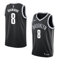 NBA Men New Brooklyn Nets Black #8 DINWIDDIE Jersey High Quality Name and Number Print