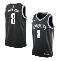 NBA Men New Brooklyn Nets Black #8 DINWIDDIE Jersey High Quality Name and Number Print