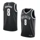 NBA Men New Brooklyn Nets Black #8 DINWIDDIE Jersey High Quality Name and Number Print