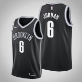 NBA Men New Brooklyn Nets Black #6 JORDAN Jersey High Quality Name and Number Print