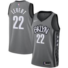 NBA Men New Brooklyn Nets Grey City #22 LEVERT Jersey High Quality Name and Number Print