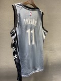 NBA Men New Brooklyn Nets Grey City #11 IRVING Jersey High Quality Name and Number Print