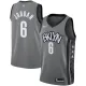 NBA Men New Brooklyn Nets Grey City #6 JORDAN Jersey High Quality Name and Number Print