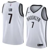 NBA Men New Brooklyn Nets White #7 LIN Jersey High Quality Name and Number Print