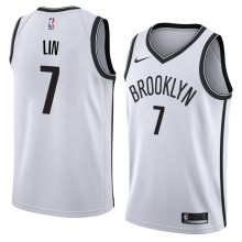 NBA Men New Brooklyn Nets White #7 LIN Jersey High Quality Name and Number Print