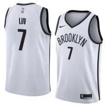 NBA Men New Brooklyn Nets White #7 LIN Jersey High Quality Name and Number Print