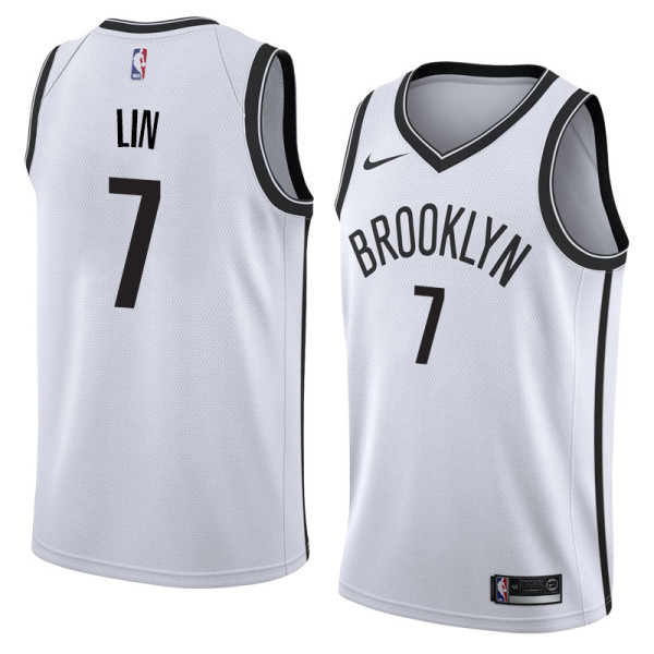 NBA Men New Brooklyn Nets White #7 LIN Jersey High Quality Name and Number Print