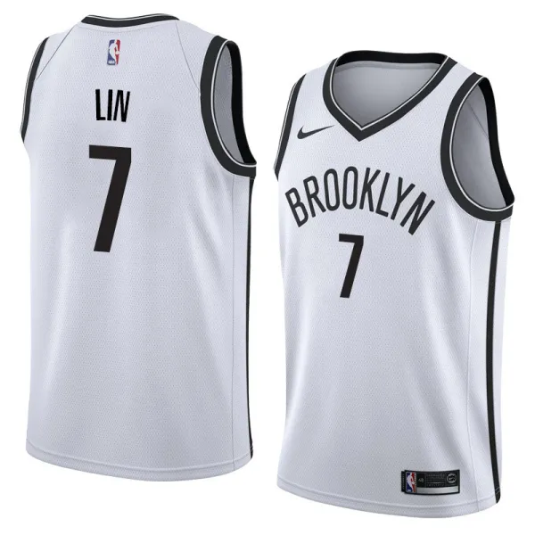 NBA Men New Brooklyn Nets White #7 LIN Jersey High Quality Name and Number Print