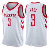NBA Men Houston Rockets White #3 PAUL Jersey High Quality Name and Number Print