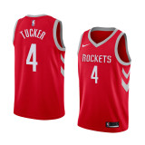 NBA Men Houston Rockets Red #4 TUCKER Jersey High Quality Name and Number Print