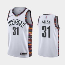 NBA Men New Brooklyn Nets White City #31 ALLEN Jersey High Quality Name and Number Print