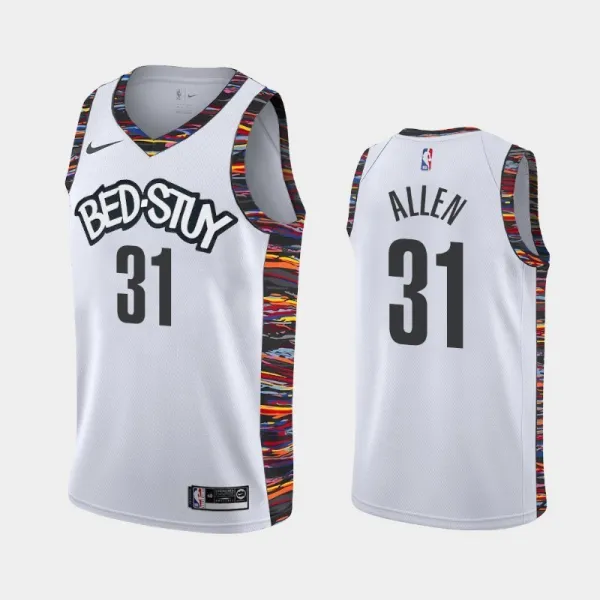 NBA Men New Brooklyn Nets White City #31 ALLEN Jersey High Quality Name and Number Print