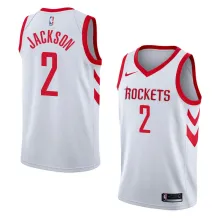 NBA Men Houston Rockets White #2 JACKSON Jersey High Quality Name and Number Print