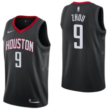 NBA Men Houston Rockets Black #9 ZHOU Jersey High Quality Name and Number Print