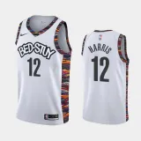 NBA Men New Brooklyn Nets White City #12 HARRIS Jersey High Quality Name and Number Print