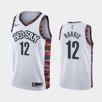 NBA Men New Brooklyn Nets White City #12 HARRIS Jersey High Quality Name and Number Print