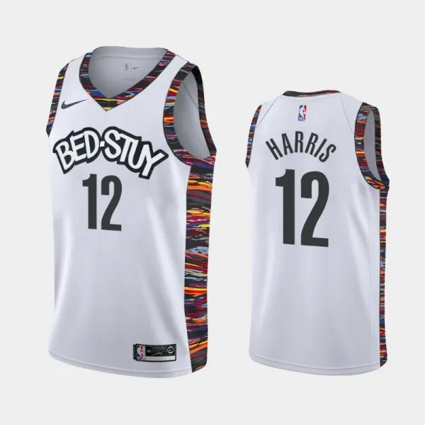 NBA Men New Brooklyn Nets White City #12 HARRIS Jersey High Quality Name and Number Print
