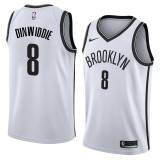 NBA Men New Brooklyn Nets White #8 DINWIDDIE Jersey High Quality Name and Number Print