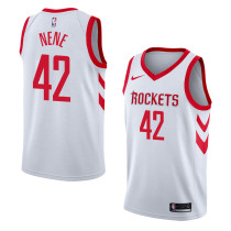 NBA Men Houston Rockets White #42 NENE Jersey High Quality Name and Number Print