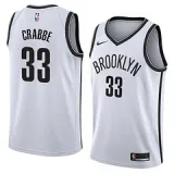 NBA Men New Brooklyn Nets White #33 CRABBE Jersey High Quality Name and Number Print