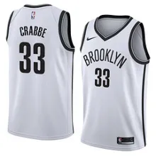 NBA Men New Brooklyn Nets White #33 CRABBE Jersey High Quality Name and Number Print