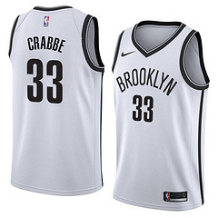 NBA Men New Brooklyn Nets White #33 CRABBE Jersey High Quality Name and Number Print