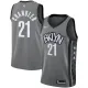 NBA Men New Brooklyn Nets Grey City #21 CHANDLER Jersey High Quality Name and Number Print