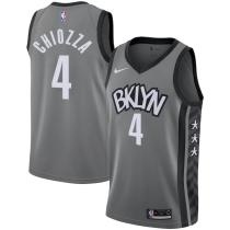 NBA Men New Brooklyn Nets Grey City #4 CHIOZZA Jersey High Quality Name and Number Print