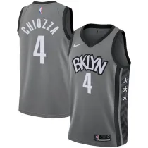 NBA Men New Brooklyn Nets Grey City #4 CHIOZZA Jersey High Quality Name and Number Print