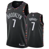 NBA Men New Brooklyn Nets Black City #7 DURANT Jersey High Quality Name and Number Print