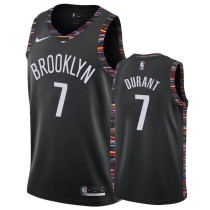 NBA Men New Brooklyn Nets Black City #7 DURANT Jersey High Quality Name and Number Print