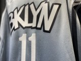 NBA Men New Brooklyn Nets Grey City #11 IRVING Jersey High Quality Name and Number Print