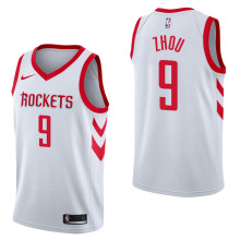 NBA Men Houston Rockets White #9 ZHOU Jersey High Quality Name and Number Print