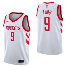 NBA Men Houston Rockets White #9 ZHOU Jersey High Quality Name and Number Print