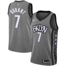 NBA Men New Brooklyn Nets Grey City #7 DURANT Jersey High Quality Name and Number Print
