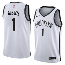 NBA Men New Brooklyn Nets White #1 RUSSELL Jersey High Quality Name and Number Print