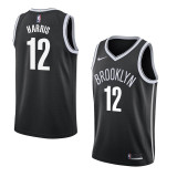 NBA Men New Brooklyn Nets Black #12 HARRIS Jersey High Quality Name and Number Print