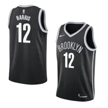 NBA Men New Brooklyn Nets Black #12 HARRIS Jersey High Quality Name and Number Print