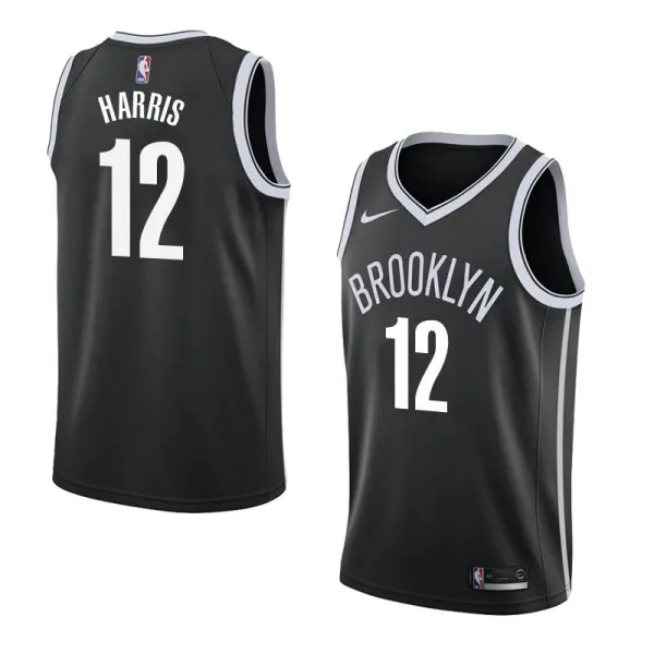 NBA Men New Brooklyn Nets Black #12 HARRIS Jersey High Quality Name and Number Print