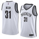NBA Men New Brooklyn Nets White #31 ALLEN Jersey High Quality Name and Number Print
