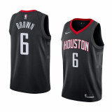 NBA Men Houston Rockets Black #6 BROWN Jersey High Quality Name and Number Print