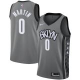NBA Men New Brooklyn Nets Grey City #0 MARTIN Jersey High Quality Name and Number Print