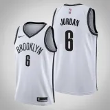 NBA Men New Brooklyn Nets White #6 JORDAN Jersey High Quality Name and Number Print