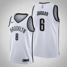 NBA Men New Brooklyn Nets White #6 JORDAN Jersey High Quality Name and Number Print